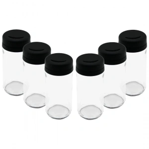 6 PARÇA CAM BAHARATLIK TUZLUK PLASTİK KAPAK 225 ML