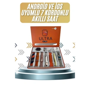 7 Kordonlu Akıllı Saat Plastik Kordon Hasır Kordon Çelik Kordon