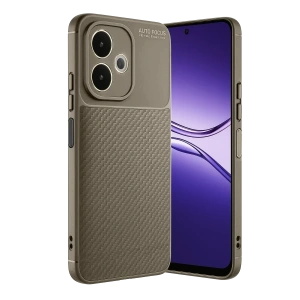 A5 Pro 4G Kılıf Auto Focus Karbon Kapak - Kahverengi
