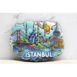 Ahşap İstanbul Temalı Magnet - Model 11