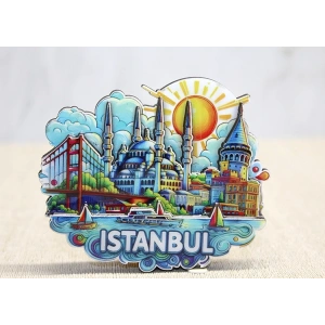 Ahşap İstanbul Temalı Magnet - Model 4