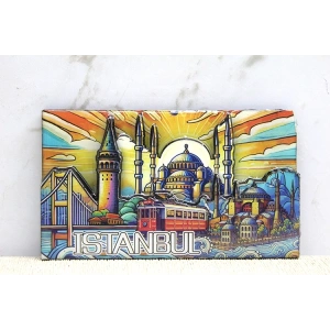 Ahşap İstanbul Temalı Magnet - Model 7