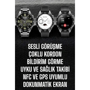 Akıllı Saat Titreşimli Amoled Ekran Uyku ve Sağlık Takibi Sesli Görüşme