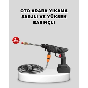 Akülü Araba Yıkama Makinesi 21V Güçlü Basınçlı ve Çift Akülü Taşınabilir