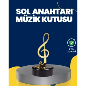 Altın Sol Anahtarı Müzik Kutusu Döner Mekanizmalı