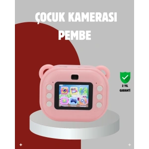 Anında Baskı Özellikli Çocuk Kamerası – 24MP HD Çift Lens, 32GB Hafıza ve Oyun Modu