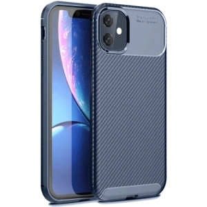 Apple iPhone 11 Kılıf Auto Focus Karbon Kapak - Lacivert