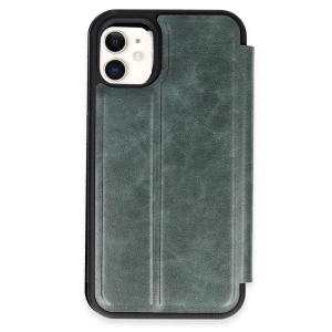Apple iPhone 11 Kılıf Flip Cover - Koyu Yeşil