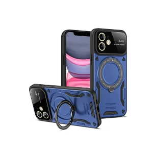 Apple iPhone 11 Kılıf Joy Lens Standlı Kapak - Lacivert