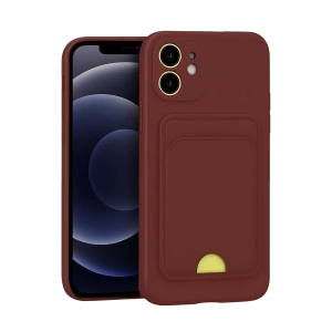 Apple iPhone 11 Kılıf Kelvin Kartvizitli Silikon - Bordo