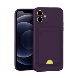 Apple iPhone 11 Kılıf Kelvin Kartvizitli Silikon - Derin Mor