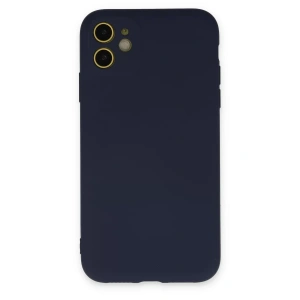 Apple iPhone 11 Kılıf Nano içi Kadife Silikon - Lacivert