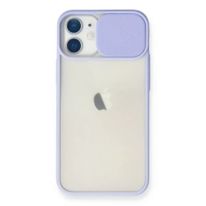 Apple iPhone 11 Kılıf Palm Buzlu Kamera Sürgülü Silikon - Lila