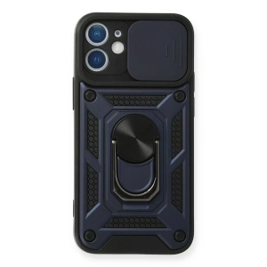 Apple iPhone 11 Kılıf Pars Lens Yüzüklü Silikon - Lacivert