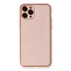 Apple iPhone 11 Pro Kılıf Coco Deri Silikon Kapak - Pembe