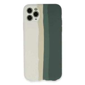 Apple iPhone 11 Pro Kılıf Ebruli Lansman Silikon - Beyaz-Gri