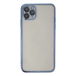 Apple iPhone 11 Pro Kılıf Lensli Silikon - Açık Mavi