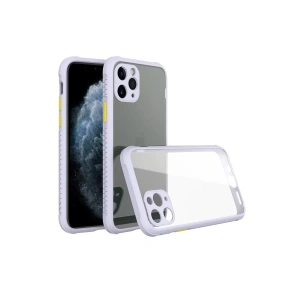 Apple iPhone 11 Pro Kılıf Miami Şeffaf Silikon - Lila