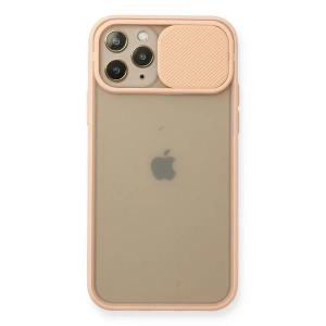 Apple iPhone 11 Pro Kılıf Palm Buzlu Kamera Sürgülü Silikon - Pembe