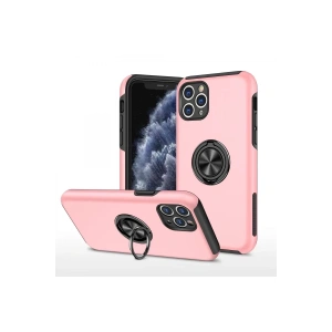 Apple iPhone 11 Pro Max Kılıf Elit Yüzüklü Kapak - Pembe