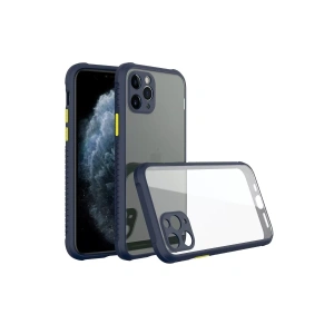 Apple iPhone 11 Pro Max Kılıf Miami Şeffaf Silikon - Lacivert