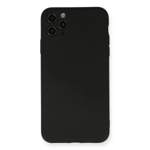 Apple iPhone 11 Pro Max Kılıf Nano içi Kadife Silikon - Siyah
