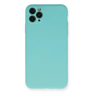 Apple iPhone 11 Pro Max Kılıf Nano içi Kadife Silikon - Turkuaz