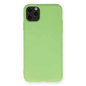 Apple iPhone 11 Pro Max Kılıf Nano içi Kadife Silikon - Yeşil