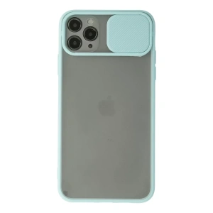 Apple iPhone 11 Pro Max Kılıf Palm Buzlu Kamera Sürgülü Silikon - Turkuaz