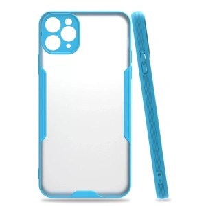 Apple iPhone 11 Pro Max Kılıf Platin Silikon - Mavi