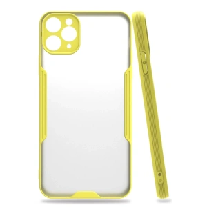 Apple iPhone 11 Pro Max Kılıf Platin Silikon - Sarı