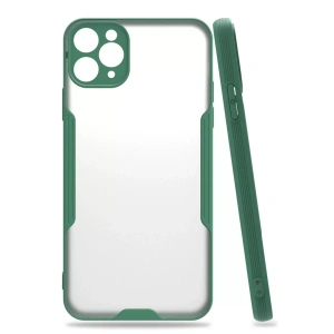 Apple iPhone 11 Pro Max Kılıf Platin Silikon - Yeşil
