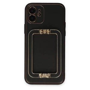 Apple iPhone 12 Kılıf Coco Elit Kapak - Siyah