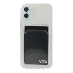 Apple iPhone 12 Kılıf Kart Şeffaf Silikon - Şeffaf