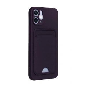 Apple iPhone 12 Kılıf Kelvin Kartvizitli Silikon - Derin Mor