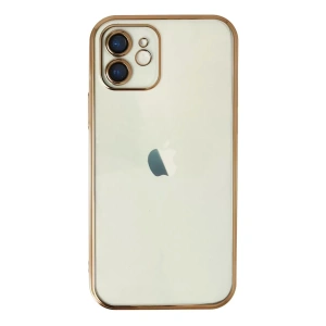 Apple iPhone 12 Kılıf Lensli Silikon - Gold