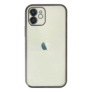 Apple iPhone 12 Kılıf Lensli Silikon - Siyah