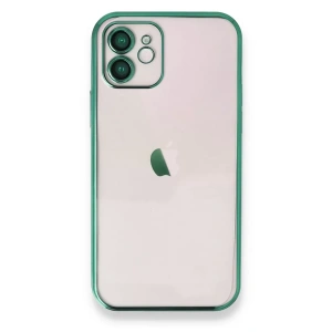Apple iPhone 12 Kılıf Lensli Silikon - Yeşil