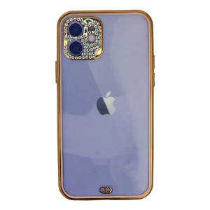 Apple iPhone 12 Kılıf Liva Taşlı Silikon - Pembe