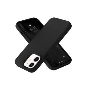 Apple iPhone 12 Kılıf Nano içi Kadife Silikon- Siyah