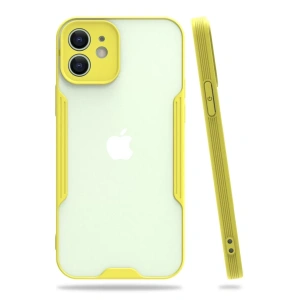 Apple iPhone 12 Kılıf Platin Silikon - Sarı