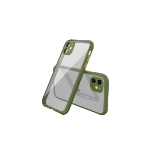 Apple iPhone 12 Mini Kılıf Miami Şeffaf Silikon - Koyu Yeşil