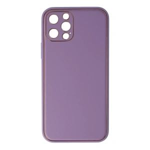 Apple iPhone 12 Pro Kılıf Coco Deri Silikon Kapak - Lila