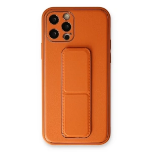 Apple iPhone 12 Pro Kılıf Coco Deri Standlı Kapak - Turuncu