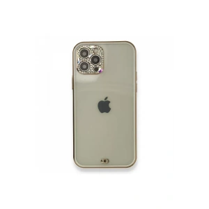 Apple iPhone 12 Pro Kılıf Liva Taşlı Silikon - Beyaz