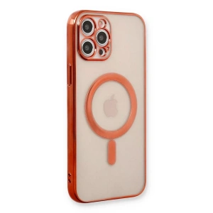 Apple iPhone 12 Pro Kılıf Magneticsafe Lazer Silikon - Kırmızı