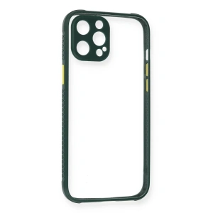 Apple iPhone 12 Pro Kılıf Miami Şeffaf Silikon - Koyu Yeşil