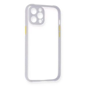 Apple iPhone 12 Pro Kılıf Miami Şeffaf Silikon - Lila