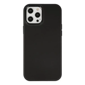 Apple iPhone 12 Pro Max Kılıf Asya Deri Silikon - Siyah