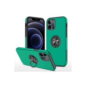 Apple iPhone 12 Pro Max Kılıf Elit Yüzüklü Kapak - Yeşil